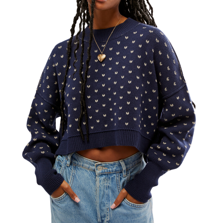 Pattern Easy Street Crop in Navy - Madison's Niche 