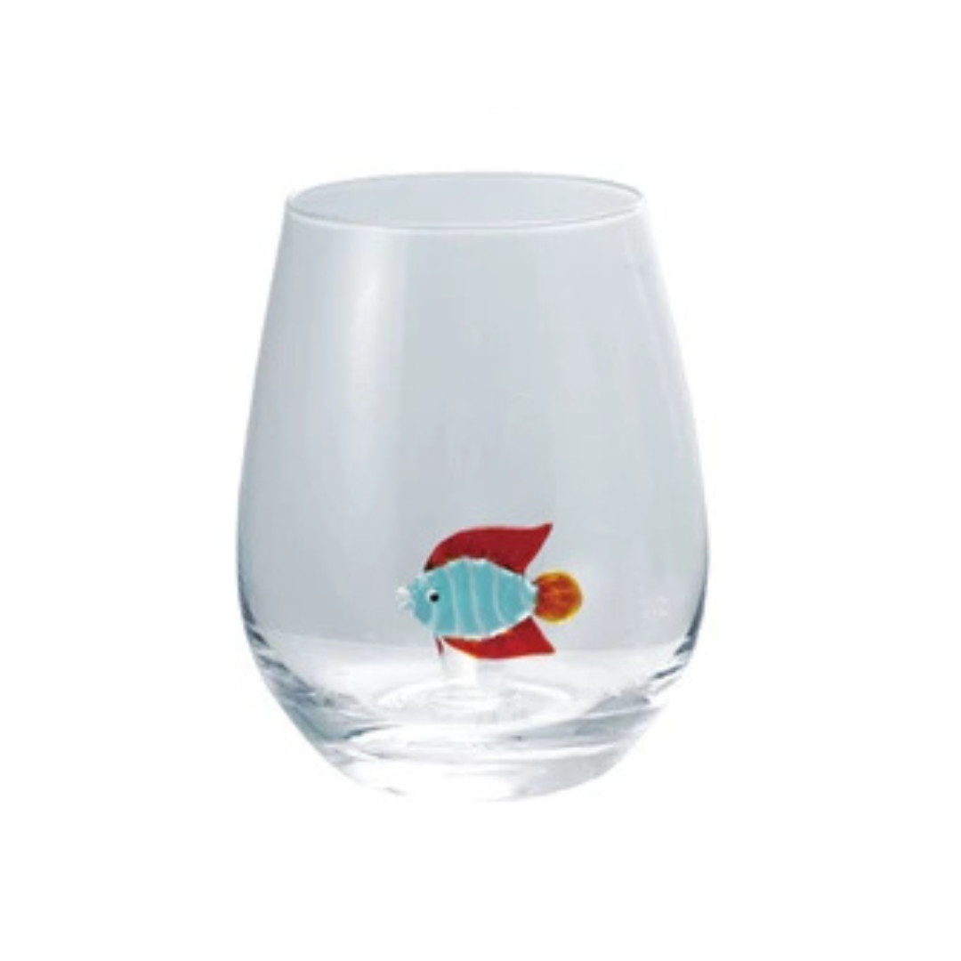 Wine Glass with Sea Figure