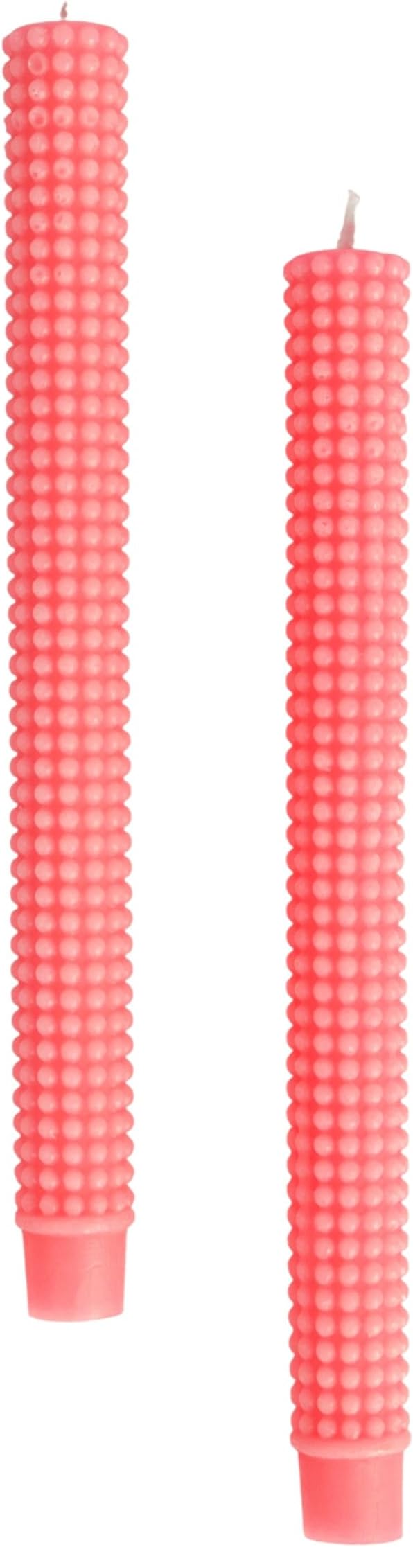 Set Of 2 Pink Hobnail Taper