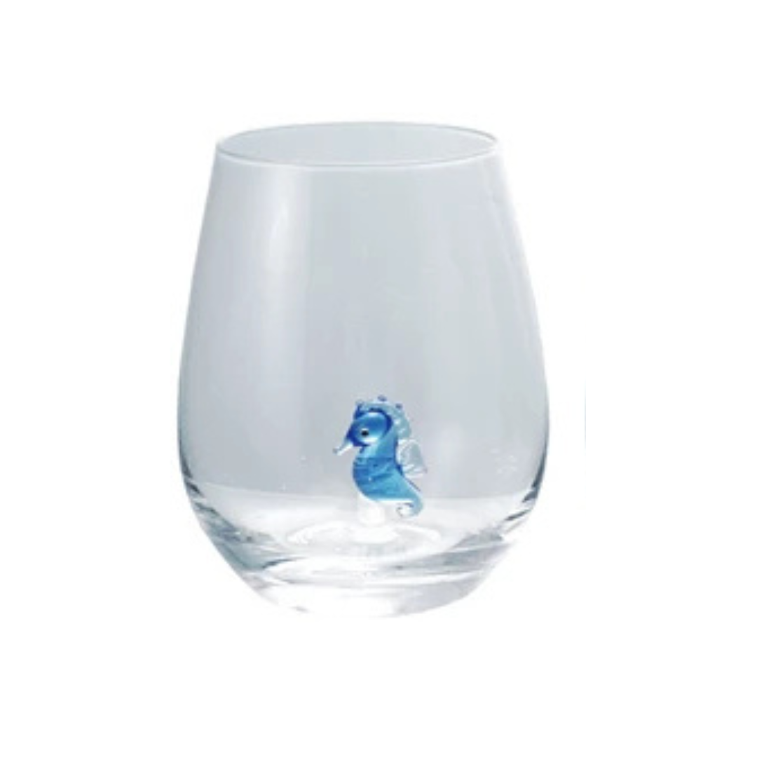 Wine Glass with Sea Figure