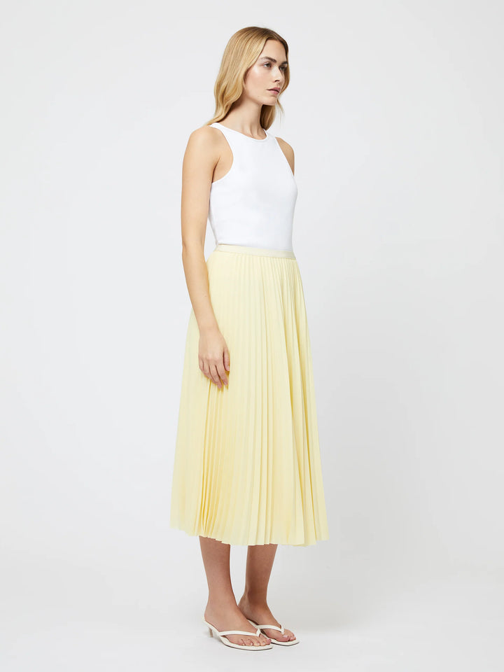 Yellow Sunburst Crepe Skirt