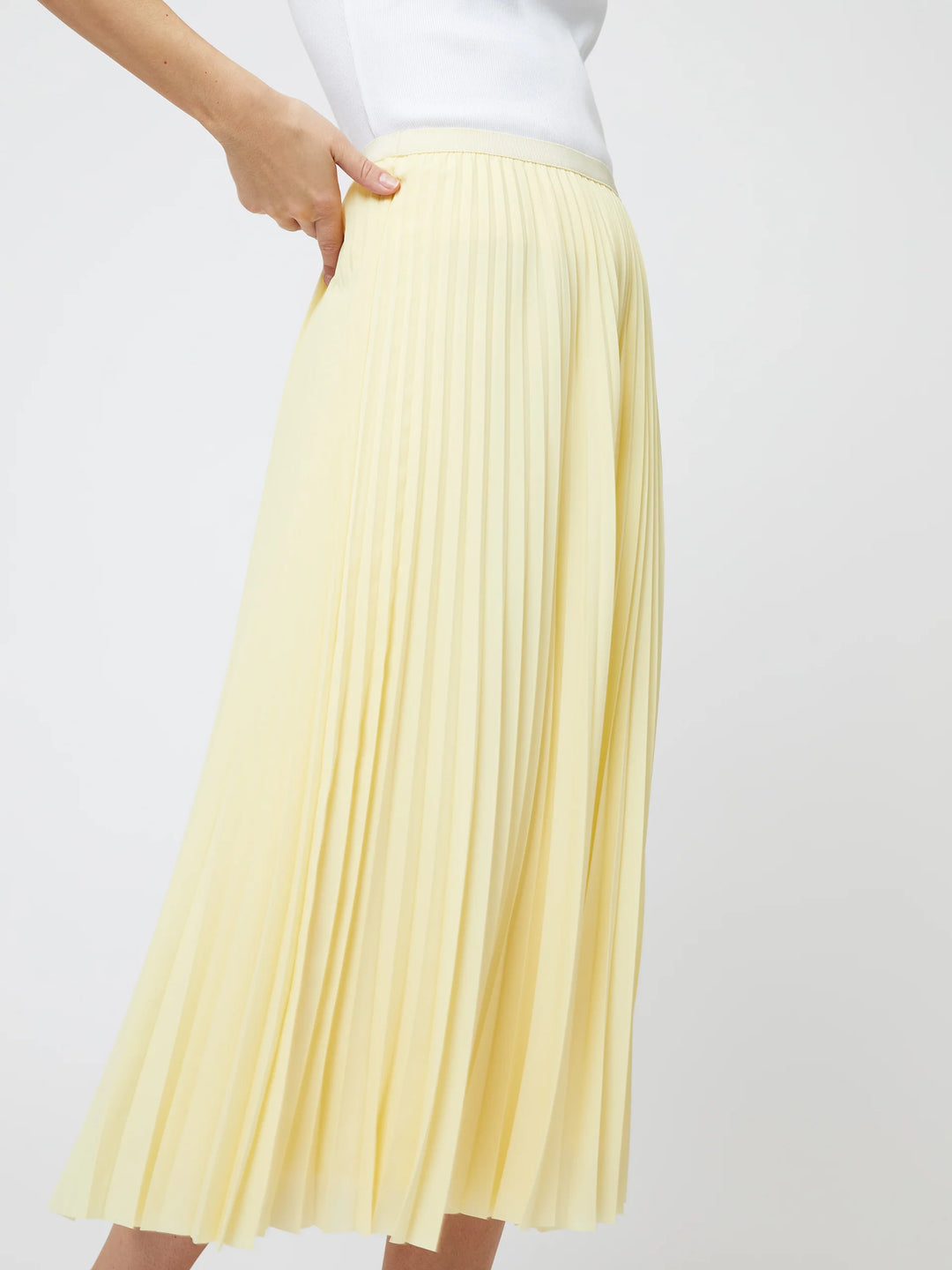 Yellow Sunburst Crepe Skirt