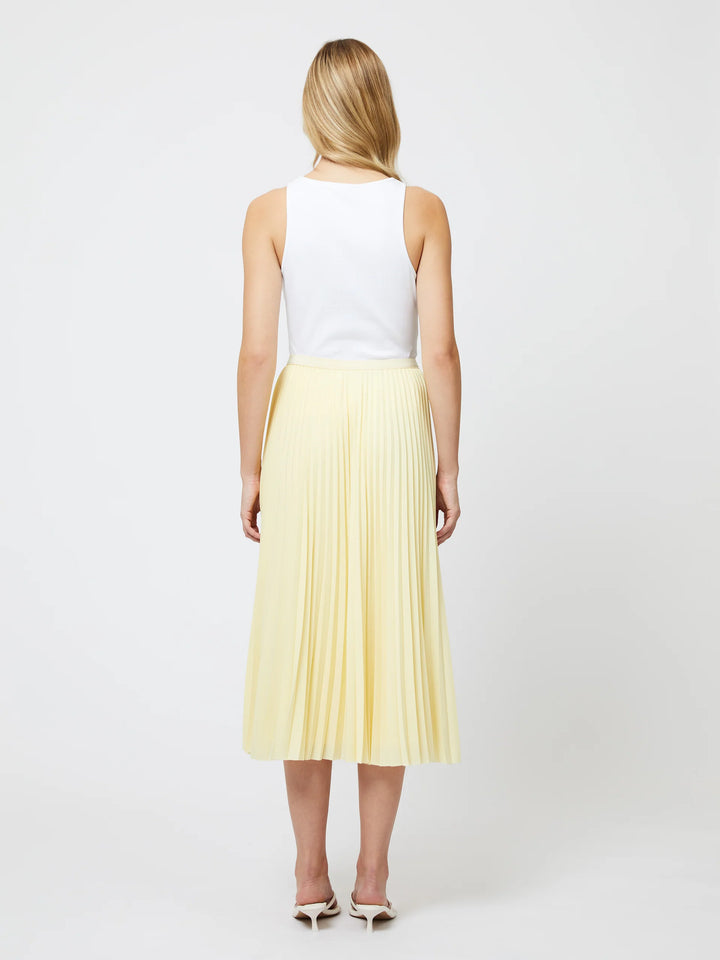 Yellow Sunburst Crepe Skirt