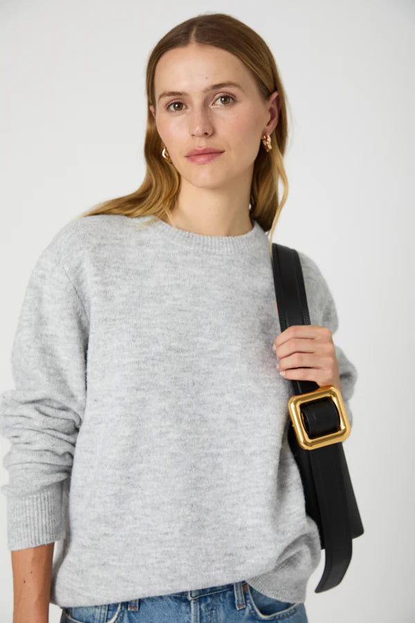 Kesia Crewneck Jumper in Light Grey