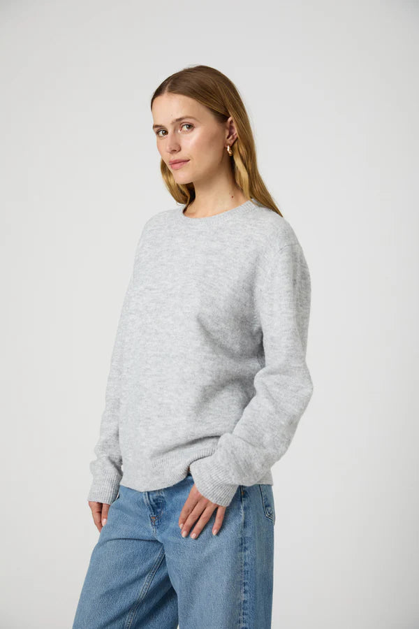 Kesia Crewneck Jumper in Light Grey