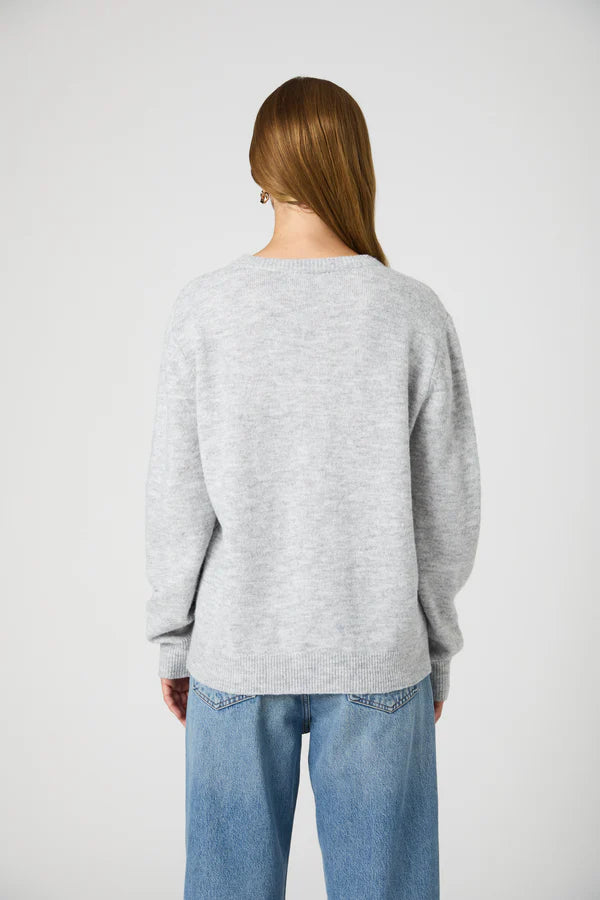 Kesia Crewneck Jumper in Light Grey