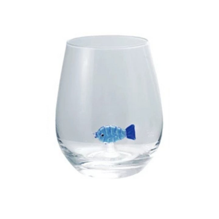 Wine Glass with Sea Figure