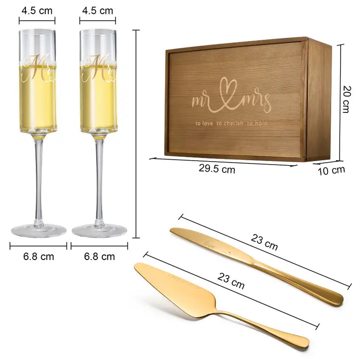 Wedding Flutes Set with Server