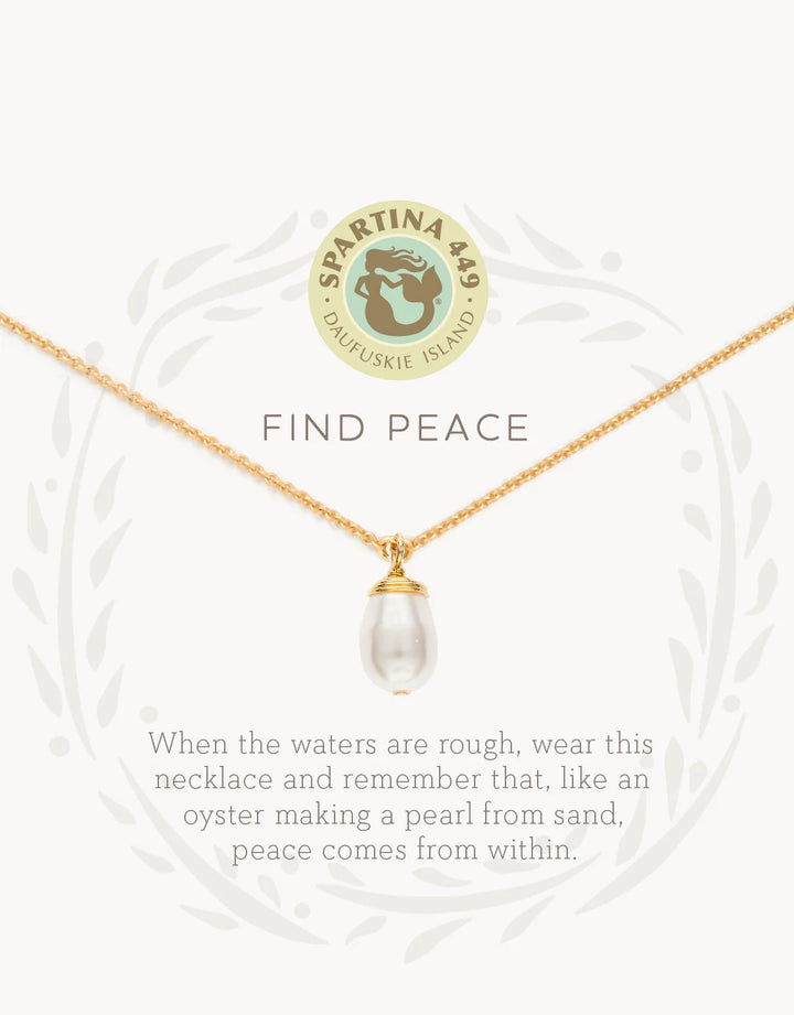 'Find Peace' Necklace in Gold