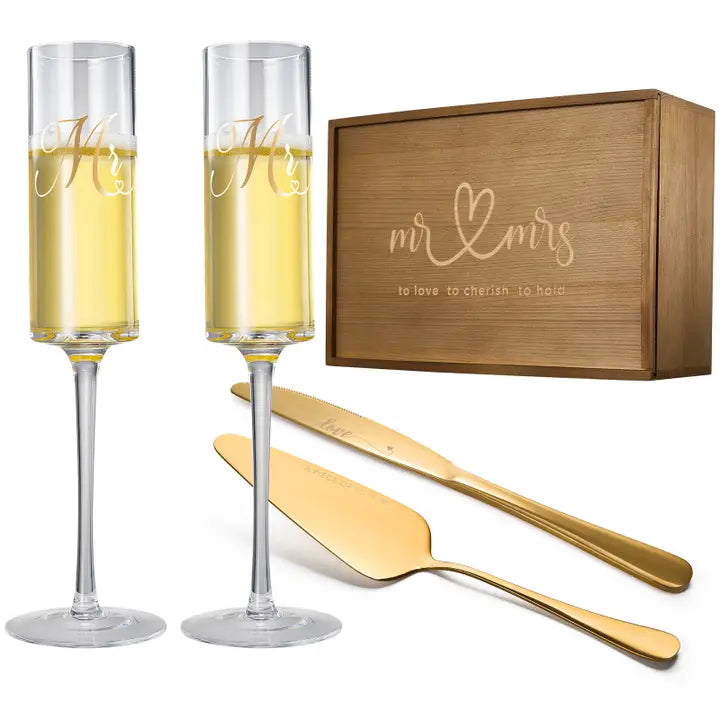 Wedding Flutes Set with Server