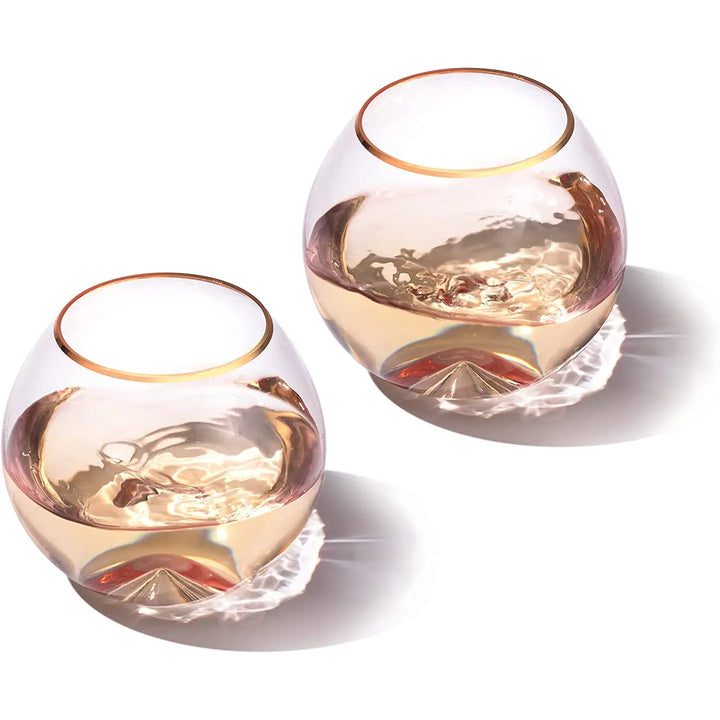 Stemless Pink & Gold Wine Glasses