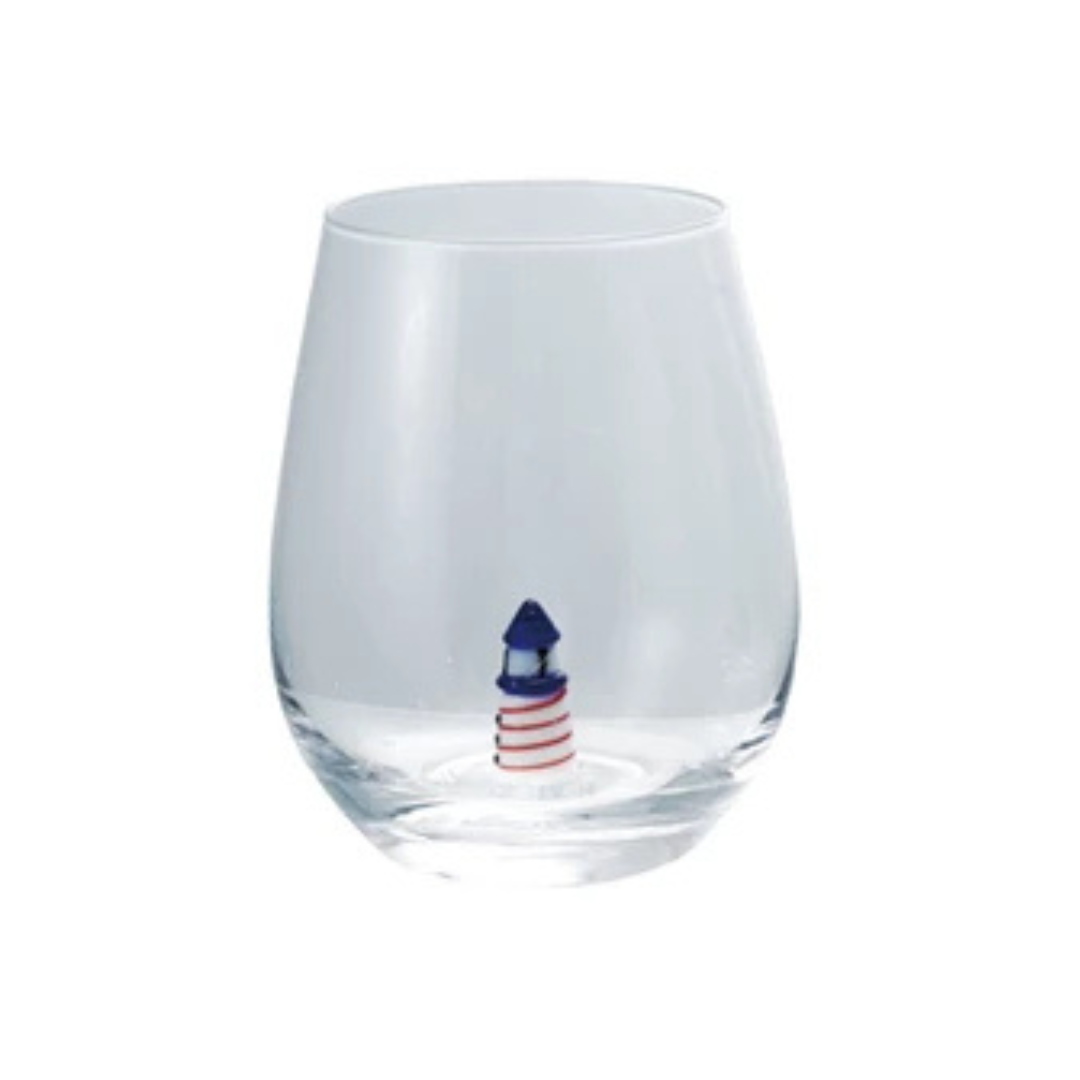 Wine Glass with Sea Figure