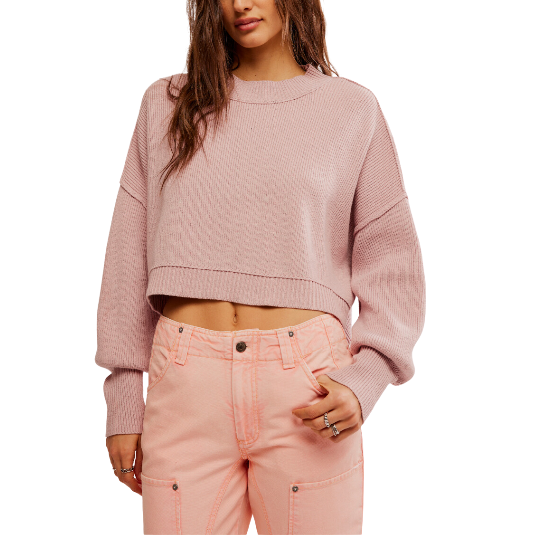 Easy Street Crop Pullover in Lost Petal - Madison's Niche 