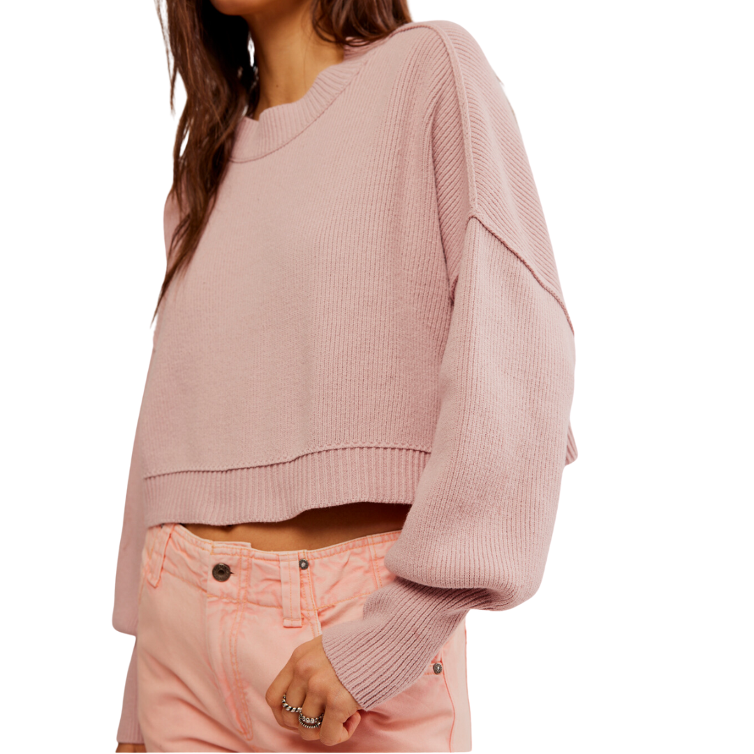 Easy Street Crop Pullover in Lost Petal