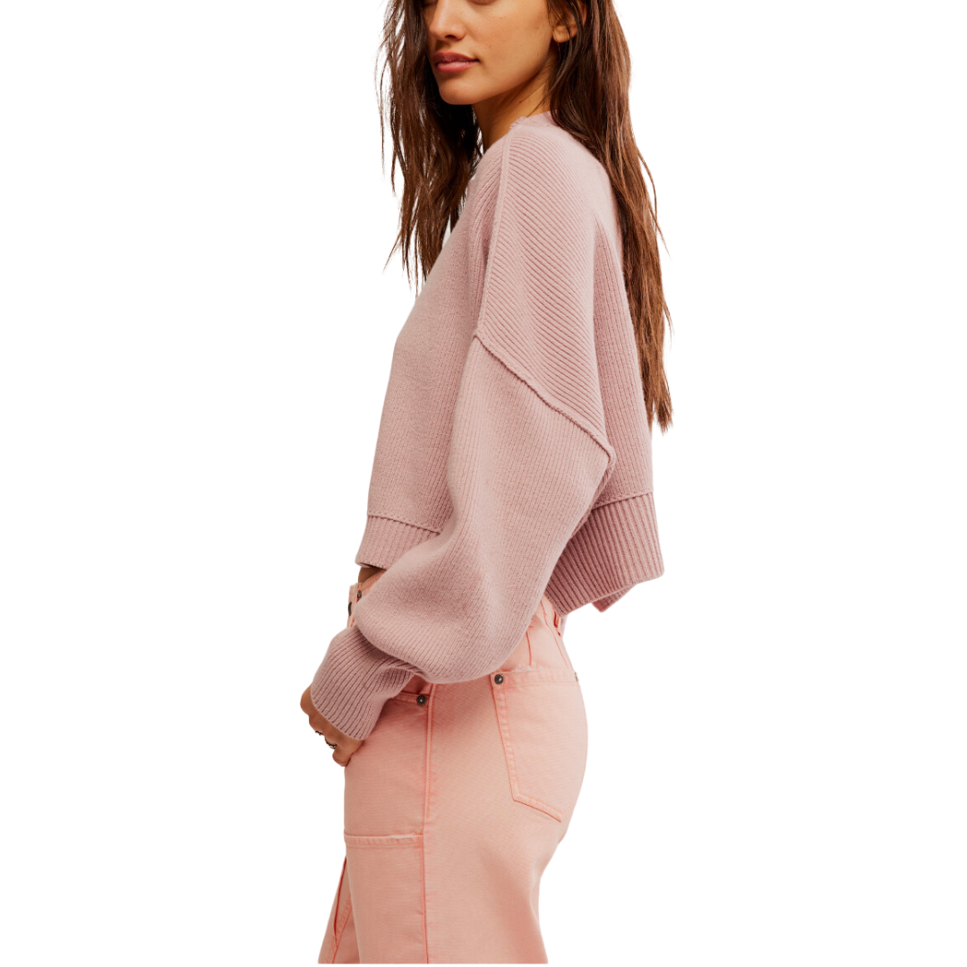 Easy Street Crop Pullover in Lost Petal