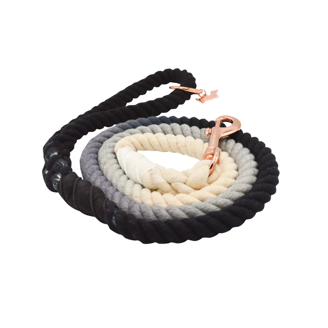 Rope Leash in Black Ombre