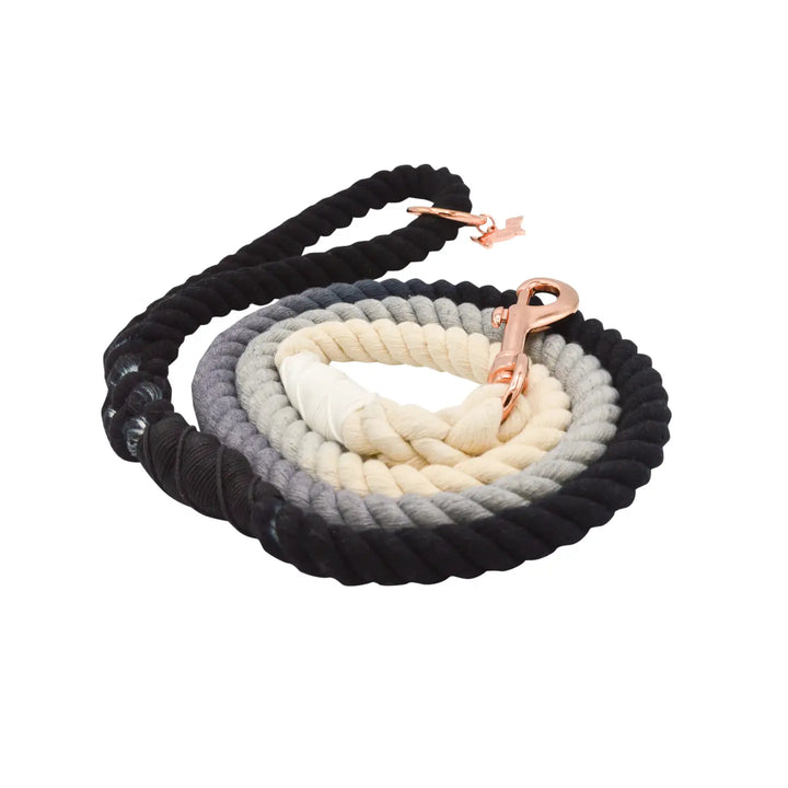 Rope Leash in Black Ombre