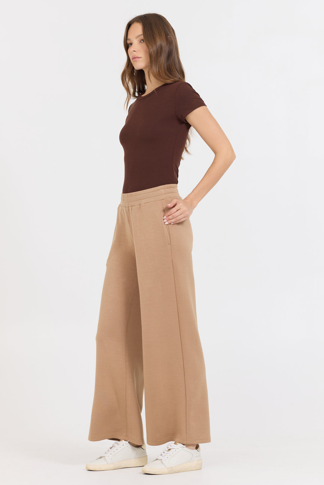 Cloud Fleece Flare Pant in Caramel