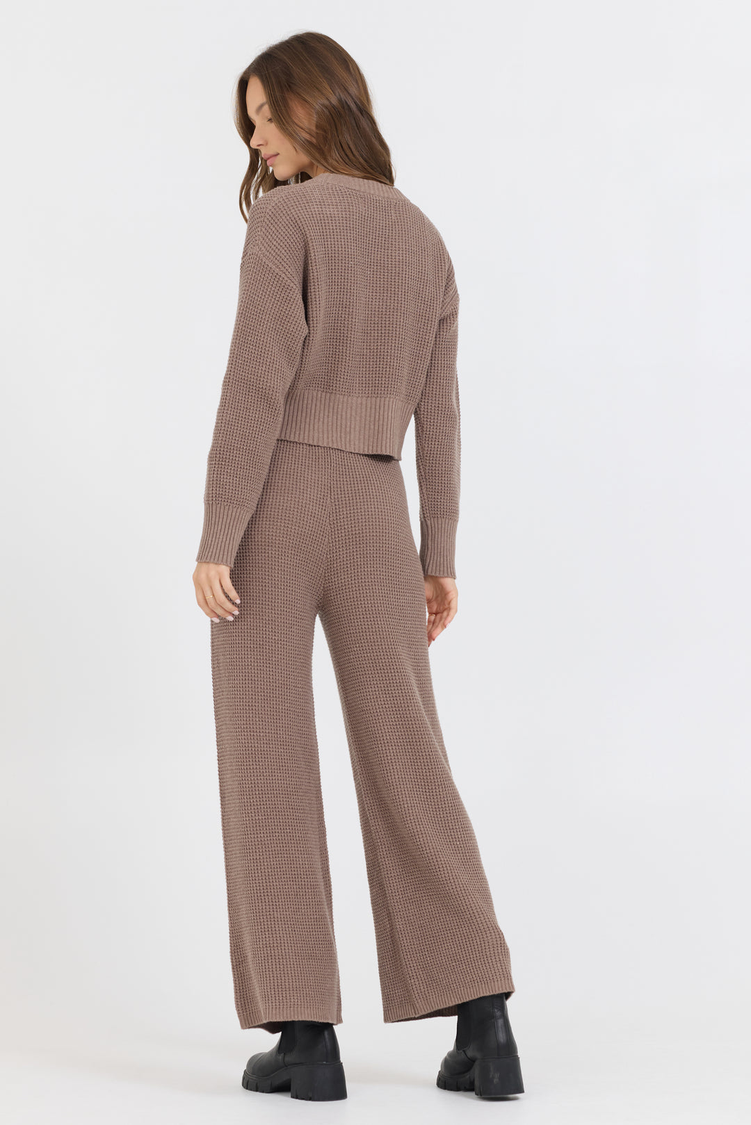 Waffle Knit Flare Pant