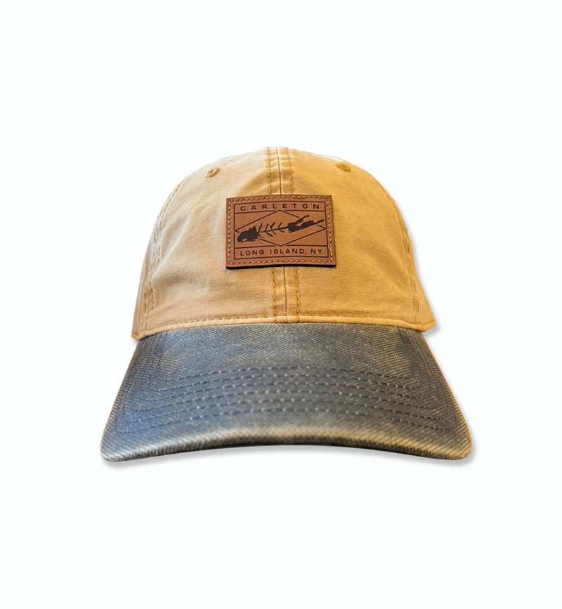 LI Fish Dad Hat in Camel & Brown