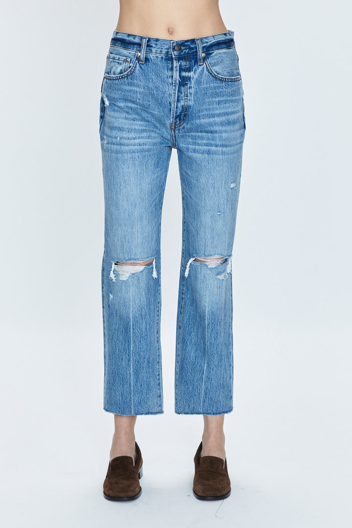 Cassie Crop Jeans in Bushwick Distressed