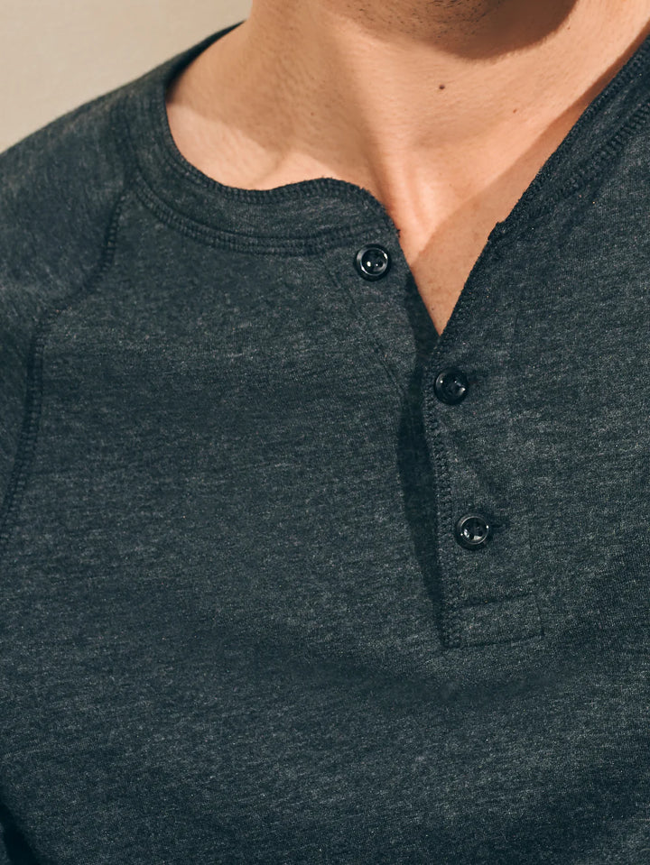 Long Sleeve Cloud Henley in Charcoal Heather