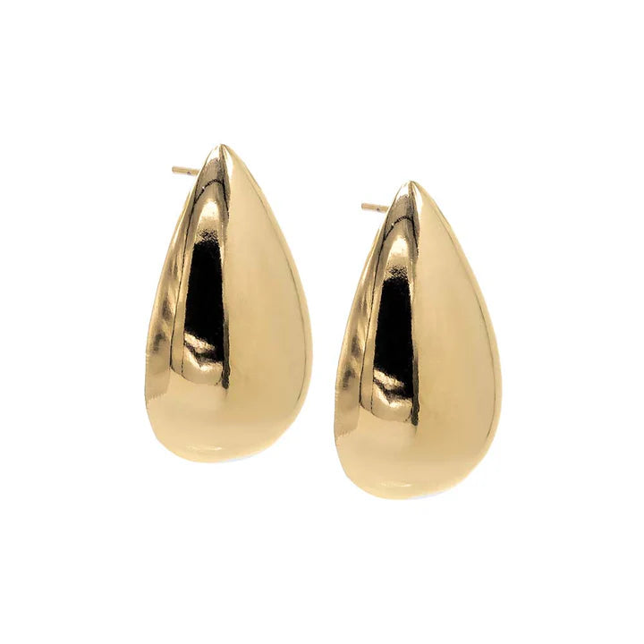 Chunky Teardrop Earrings in Gold