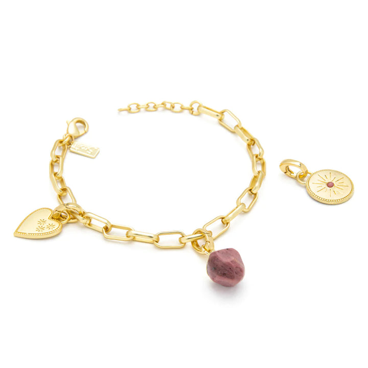 Healing Interchangeable Charm Bracelet in Tourmaline Gold