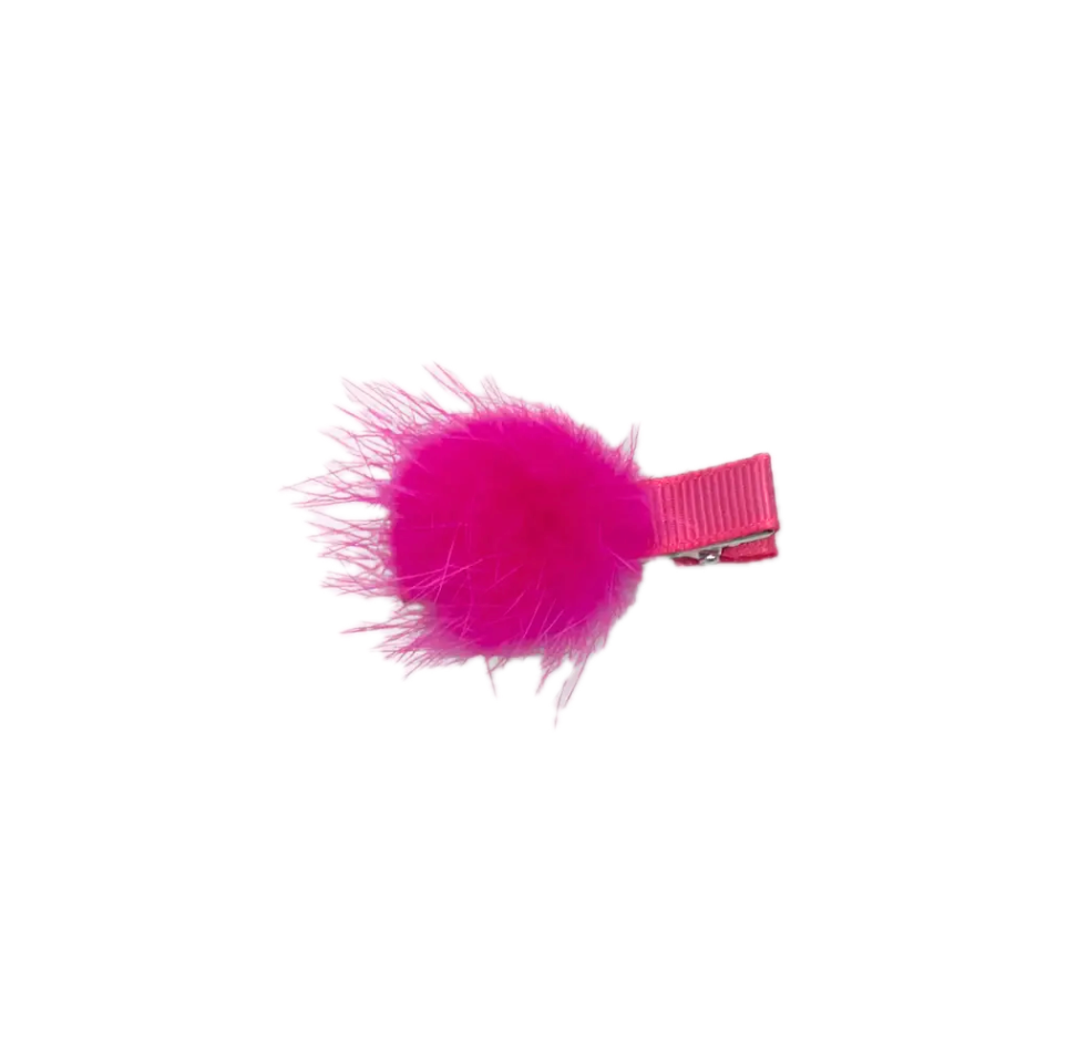 Mink PomPom Barrette