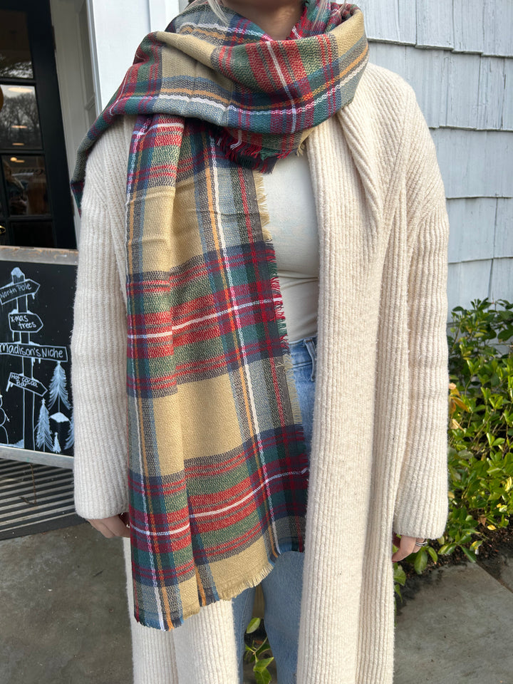 Jenna Blanket Scarf in Tan