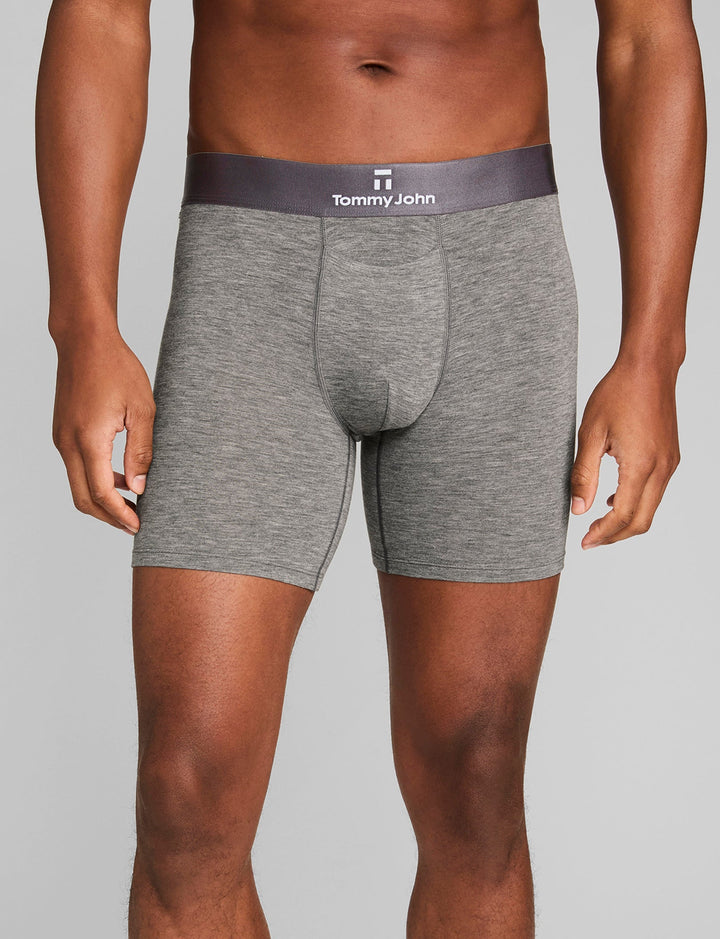 Second Skin 6" Boxer Brief in Heather Grey