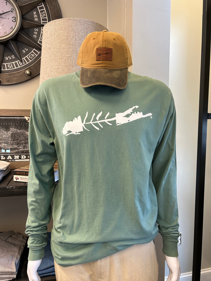 LI Fish Long Sleeve Tee in Moss