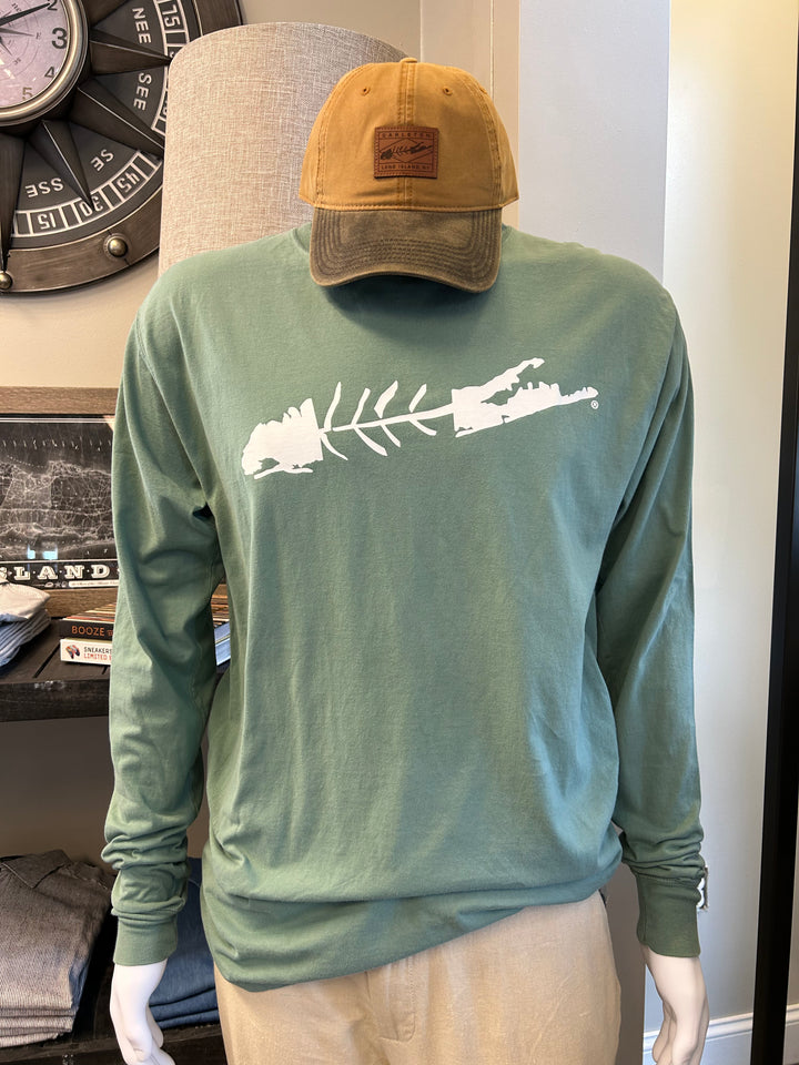 LI Fish Long Sleeve Tee in Moss