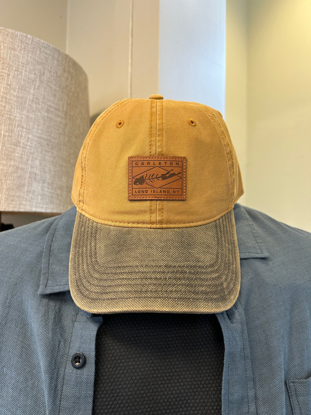 LI Fish Dad Hat in Camel & Brown - Madison's Niche 