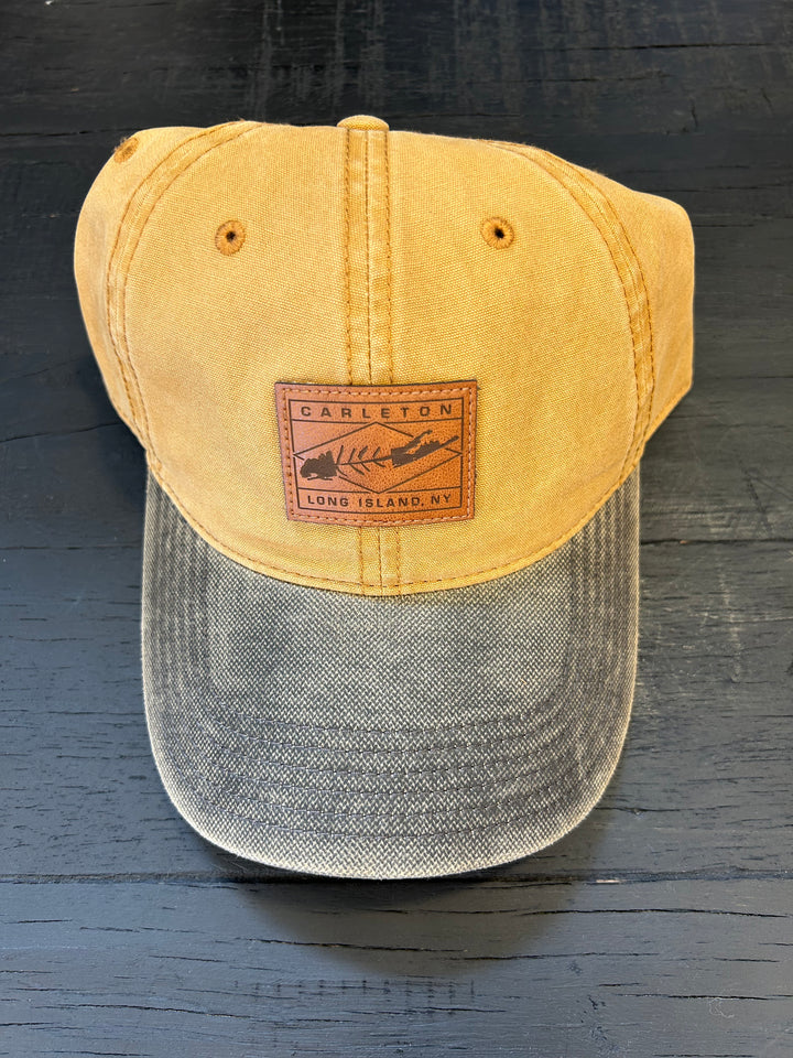 LI Fish Dad Hat in Camel & Brown