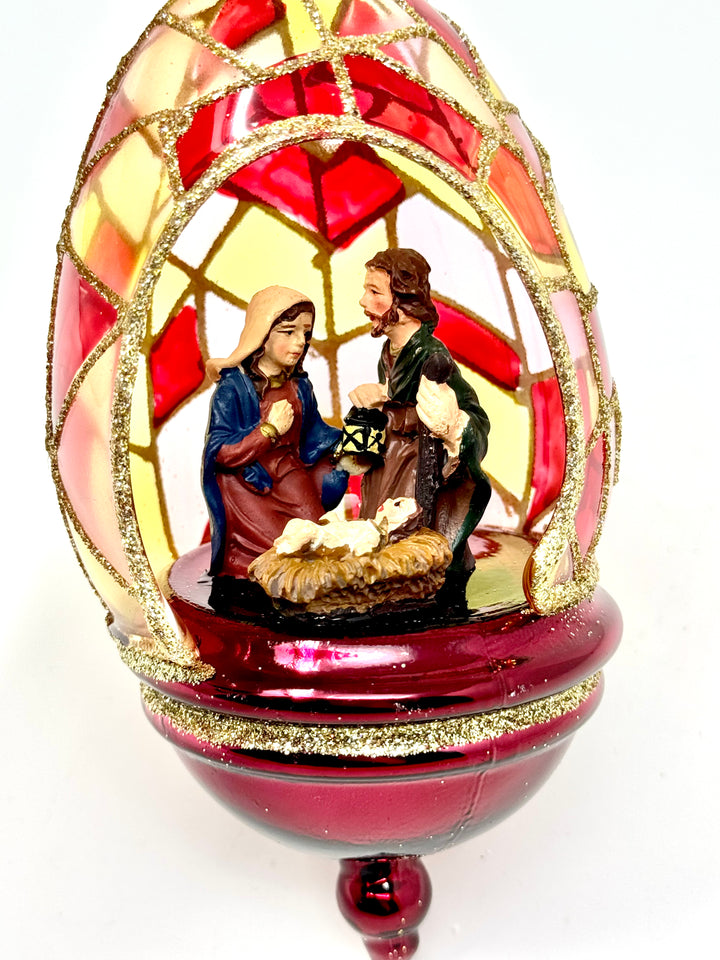 Holy Family Glass Ornament