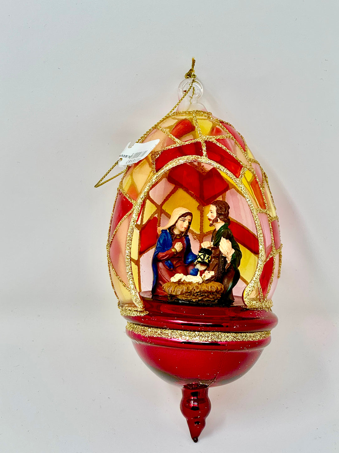 Holy Family Glass Ornament