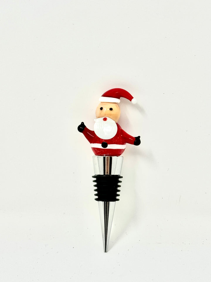 Holiday Glass Wine Stopper