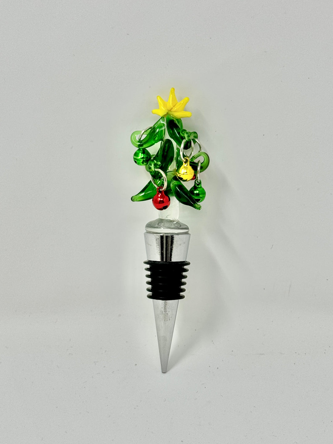 Holiday Glass Wine Stopper