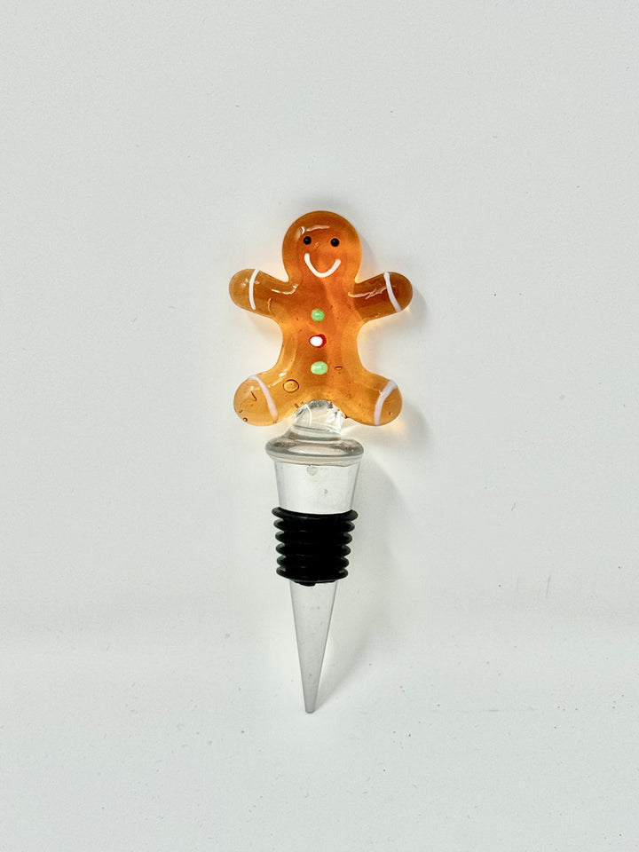 Holiday Glass Wine Stopper