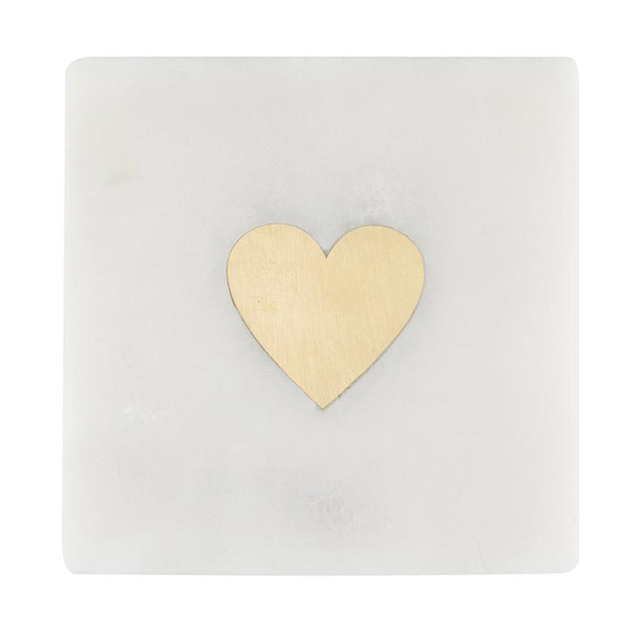 Set of 4 Marble Heart Coasters