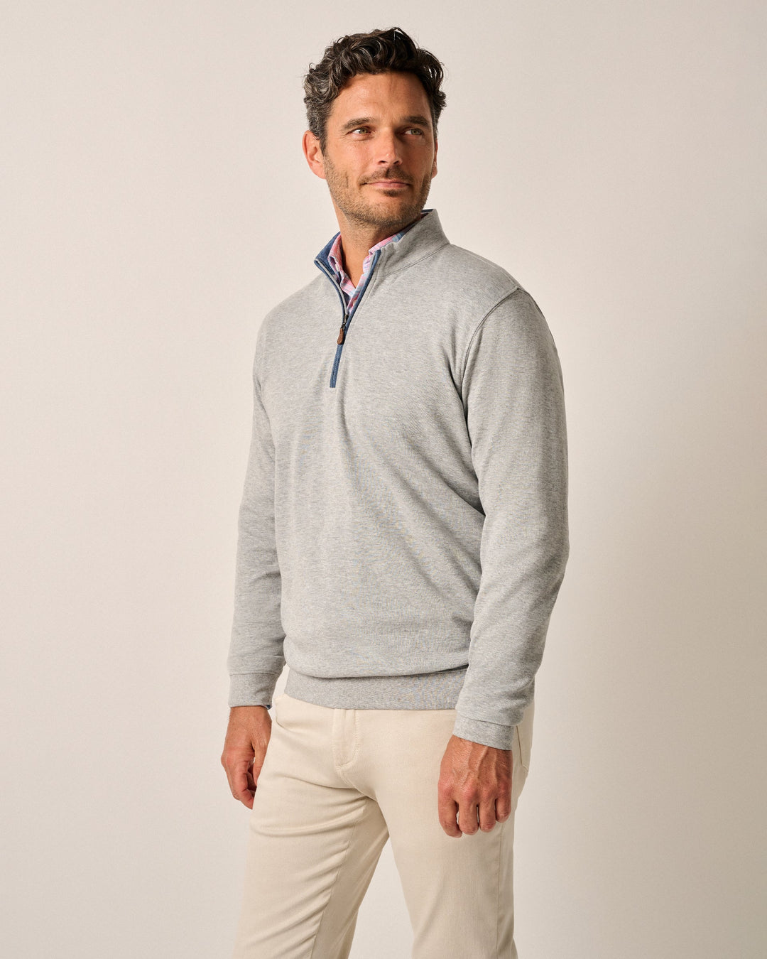 Sully 1/4 Zip Pullover in Light Gray