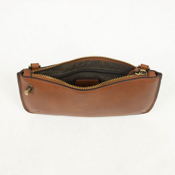 Mini Crossbody Wristlet in Cedar Brown