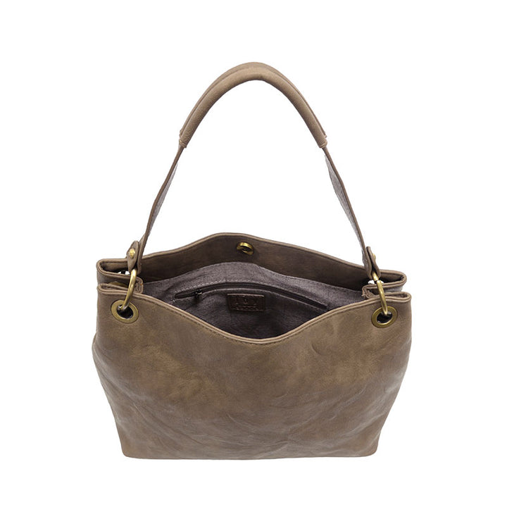 Jem Bucket Shoulder Bag in Dark Taupe