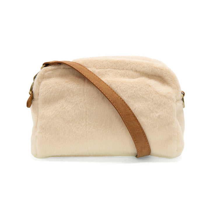 Ginny Faux Fur Crossbody in Ivory