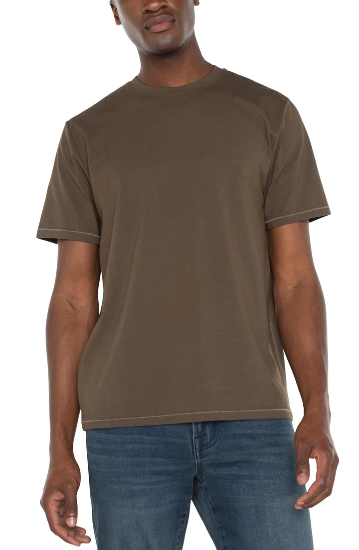 Short Sleeve Crew Neck Tee in Olive