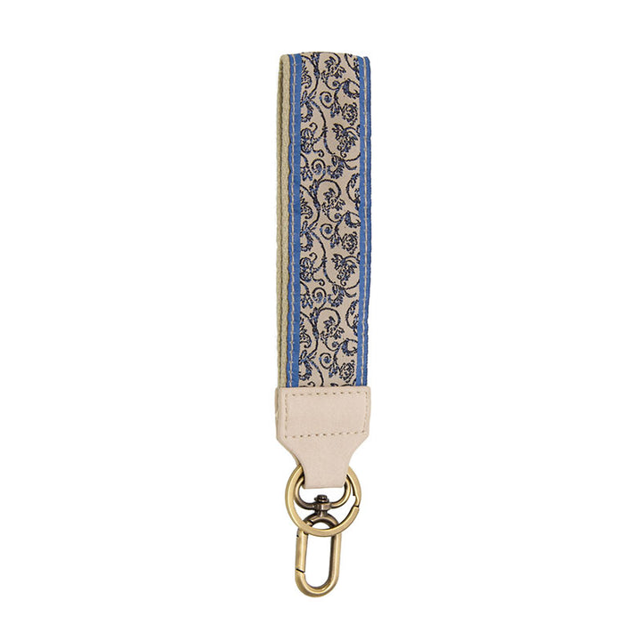 Blue Toile Vineyard Keychain