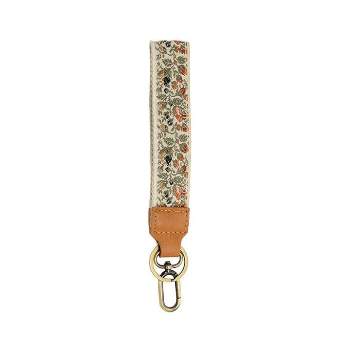 Autumnal Floral Vines Easy Find Wristlet Keychain