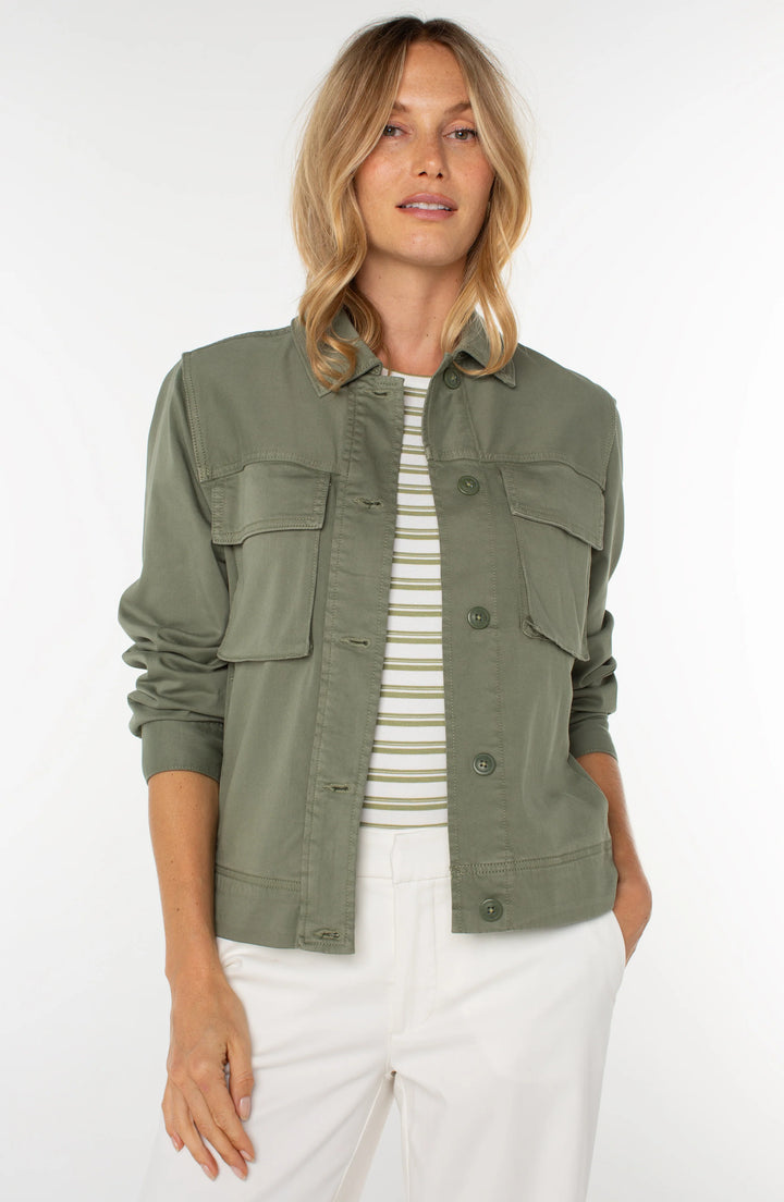 Button Front Cargo Jacket