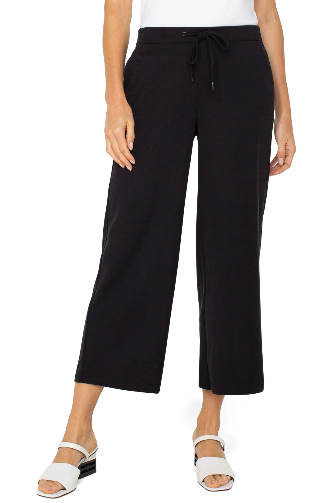 Black Wide Leg Crop Trouser